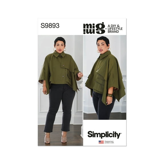 Simplicity Sewing Pattern 9893 - Misses' Cape By Mimi G Style, Size: A (XS-S-M-L-XL-XXL)