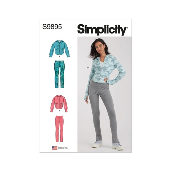 Simplicity Sewing Pattern 9895 - Misses' and Women's Jacket and Knit Leggings, Size: W2 (20W-22W-24W-26W-28W)