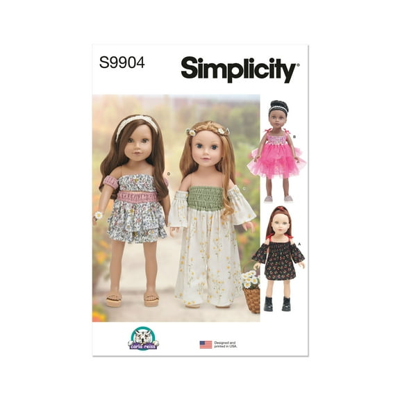 Simplicity Sewing Pattern 9904 - 18" Doll Clothes By Carla Reiss Design, Size: OS (One Size)
