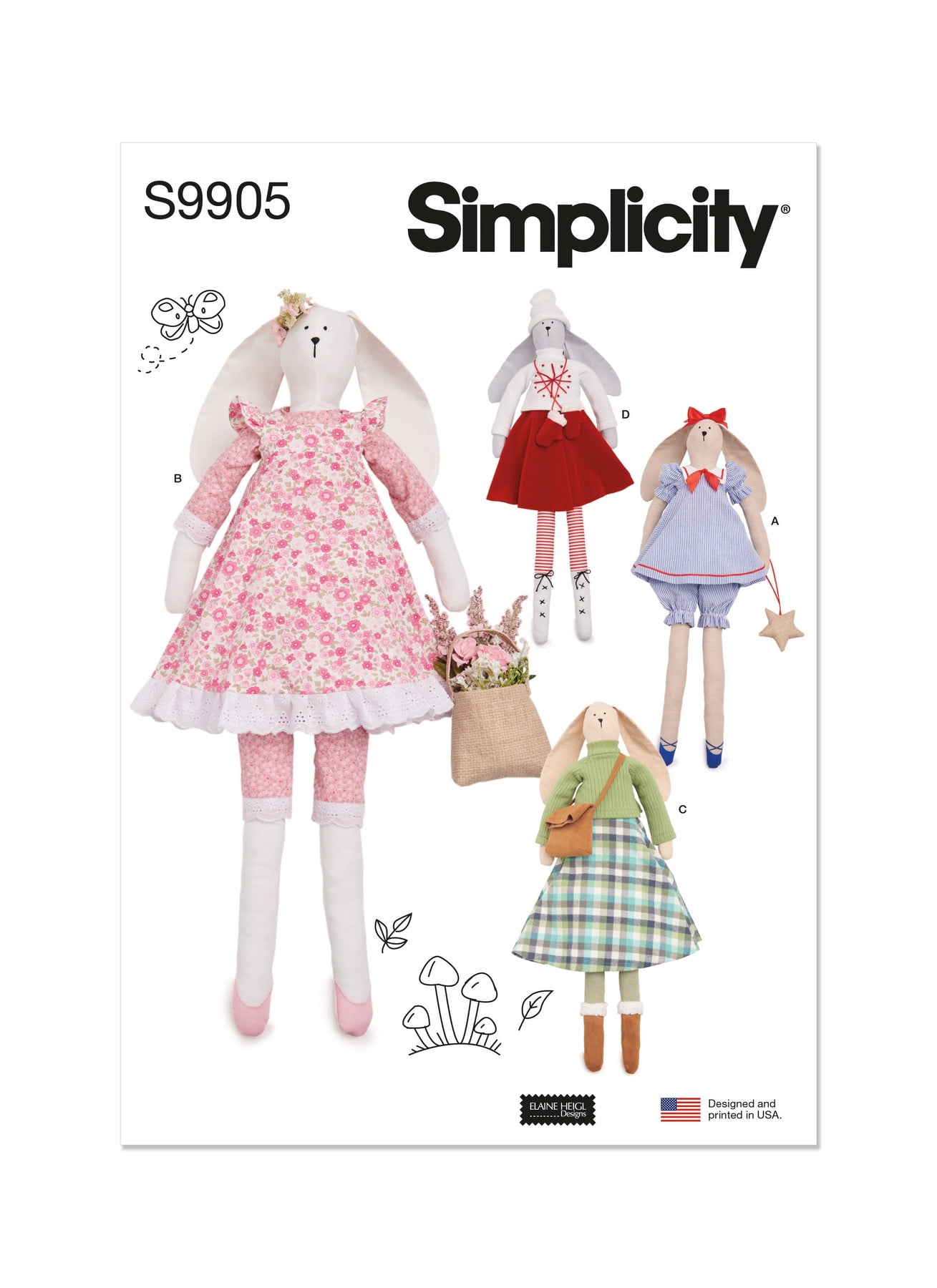 Simplicity Rabbit Patterns Simplicity Sewing Pattern 9905 -Slender Plush Bunny and Clothes By ...