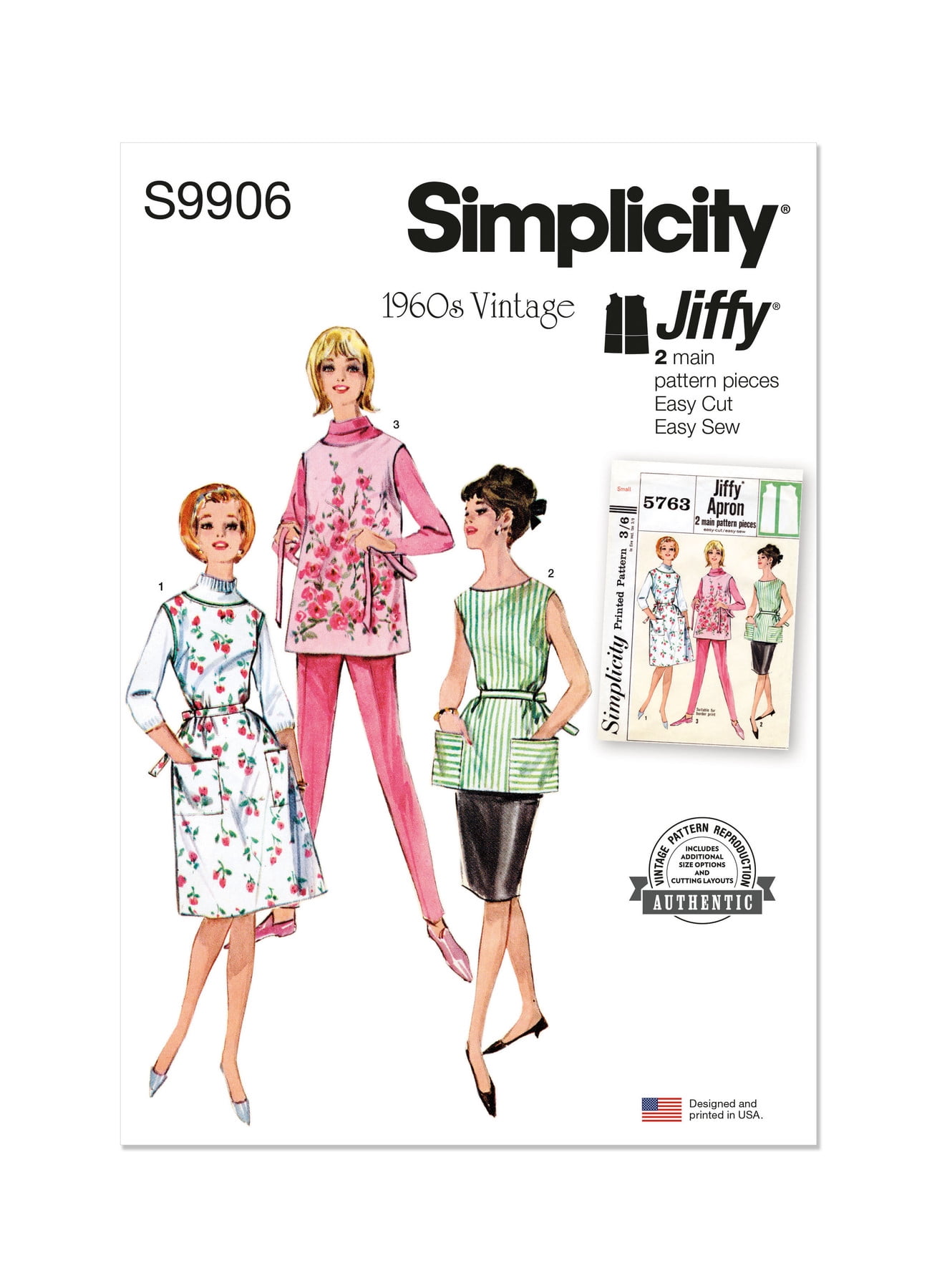 Simplicity Sewing Pattern 9906 - Misses' Apron in Two Lengths, Size: A (XS-XL)