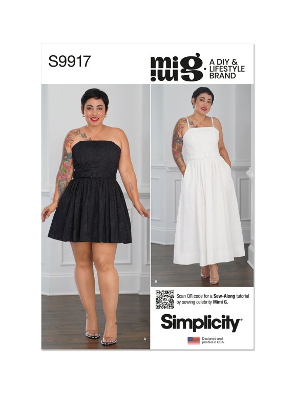 Sewing Pattern 9917 - Misses' Dresses and Belt by Mimi G Style, Size: K5 (8-10-12-14-16)