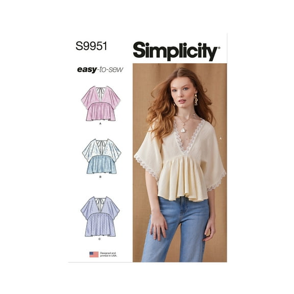Simplicity Sewing Pattern 9951 - Misses' Top In Two Lengths, Size: Y5 (18-20-22-24-26)
