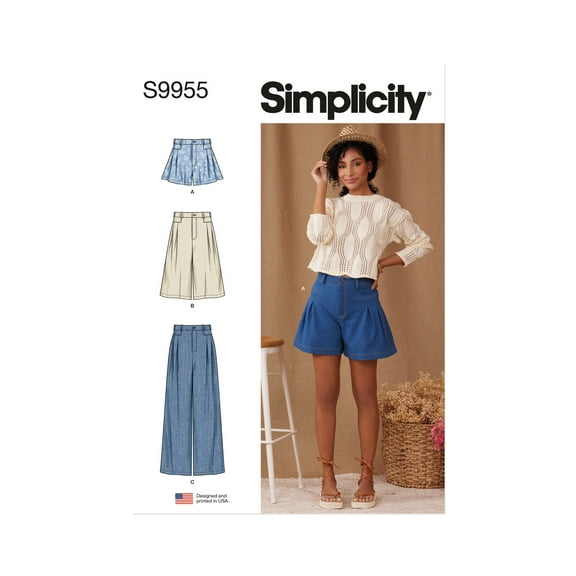 Simplicity Sewing Pattern 9955 - Misses' Shorts and Pants, Size: Y5 (18-20-22-24-26)