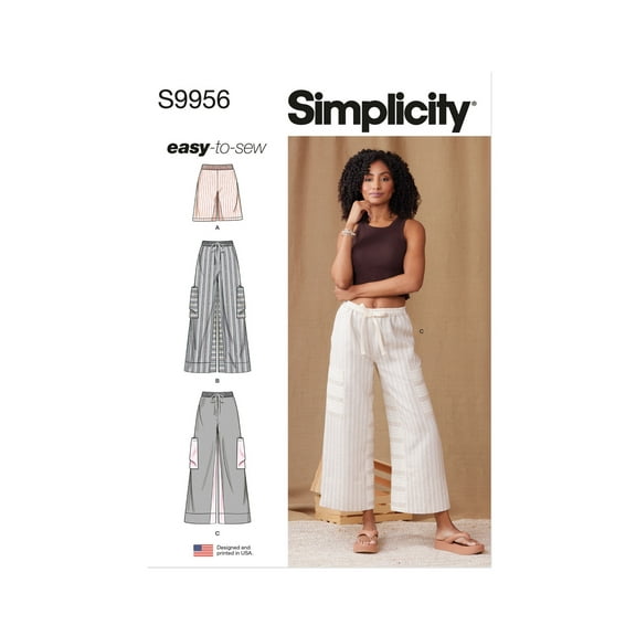 Simplicity Sewing Pattern 9956 - Misses' Shorts and Pants, Size: A (XS-XXL)