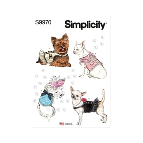 Simplicity Sewing Pattern 9970 - Dog Coats, Size: A (XXS-M)