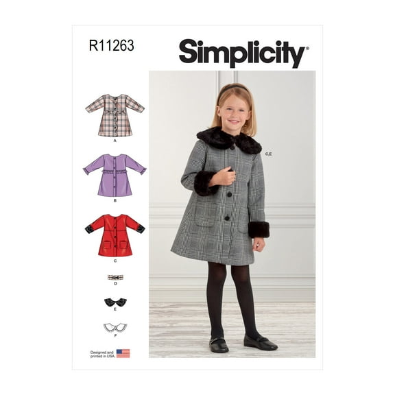 Simplicity Sewing Pattern R11263 (9461) - Children's Coat, Size: A (3-4-5-6-7-8)