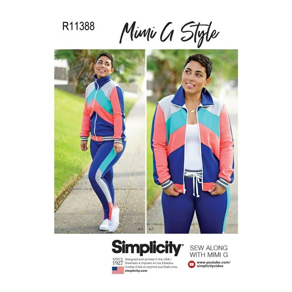 Simplicity Sewing Pattern R11388 (8702) - Mimi G Misses' Knit Jacket, Pants, and Leggings, Size: U5 (16-198-20-22-24)