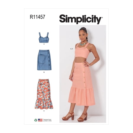 Simplicity Sewing Pattern R11457 (9552) - Misses' Top and Skirts, Size: U5 (16-18-20-22-24)