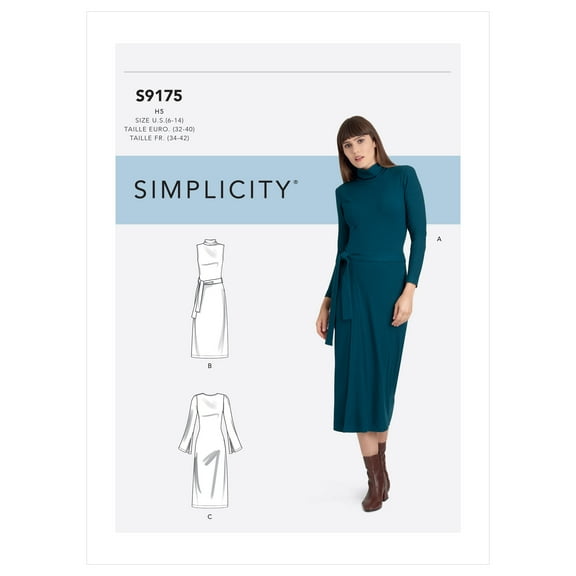 Simplicity Sewing Pattern S9175 - Misses' Dress, Size: R5 (14-16-18-20-22)