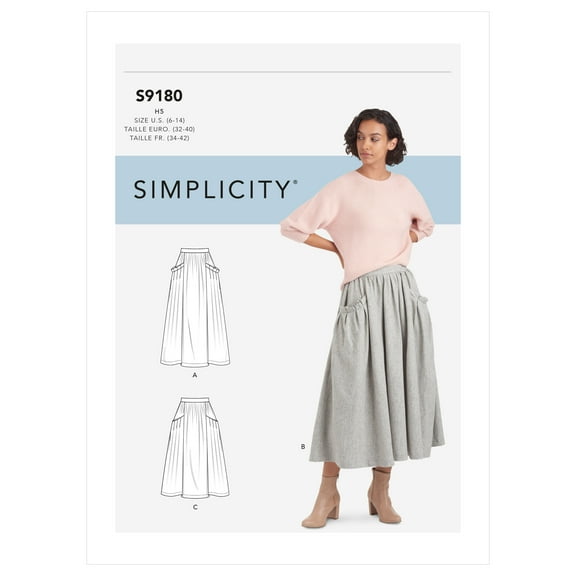 Simplicity Sewing Pattern S9180 - Misses' Skirts, Size: U5 (16-18-20-22-24)