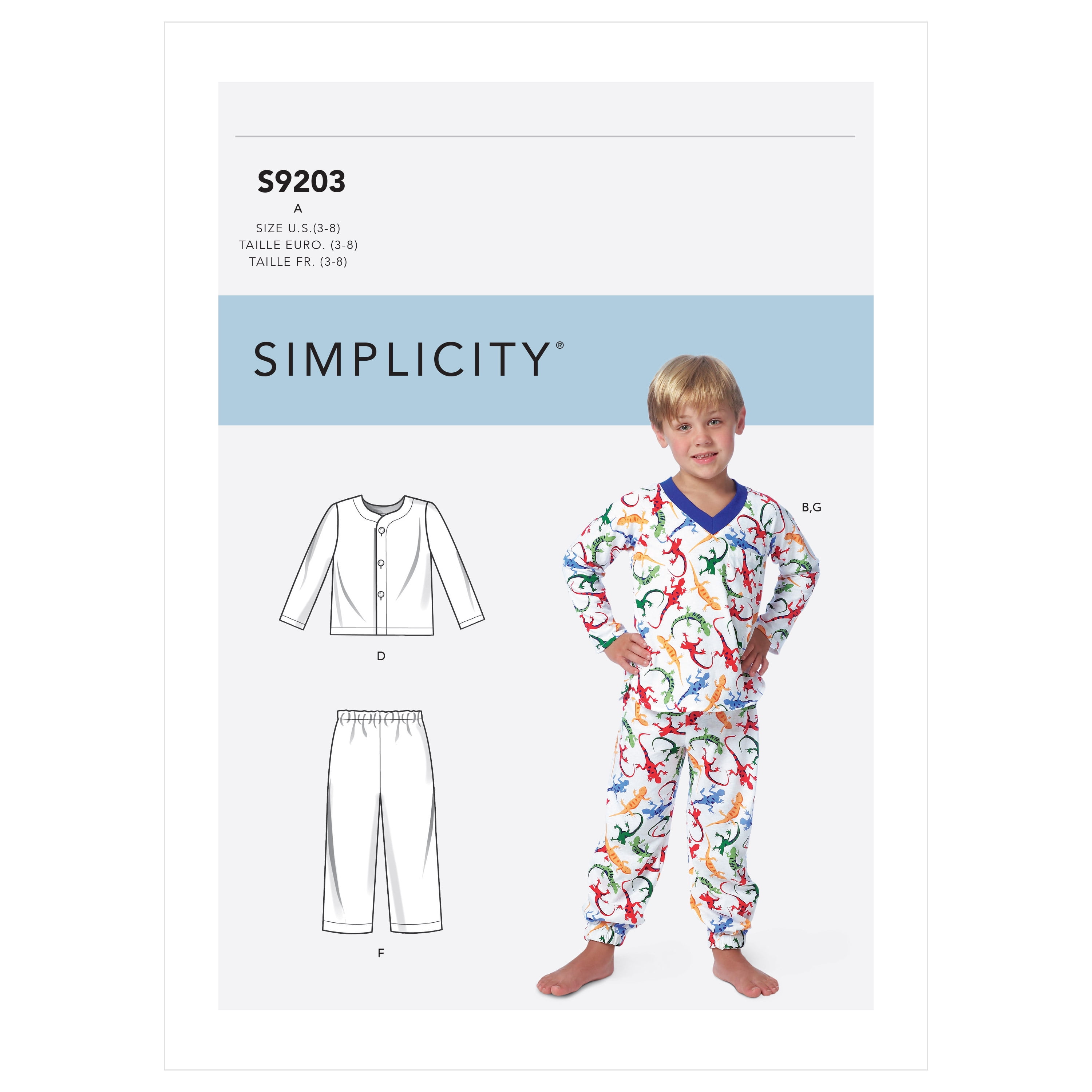Simplicity Sewing Pattern 9203 Pyjamas