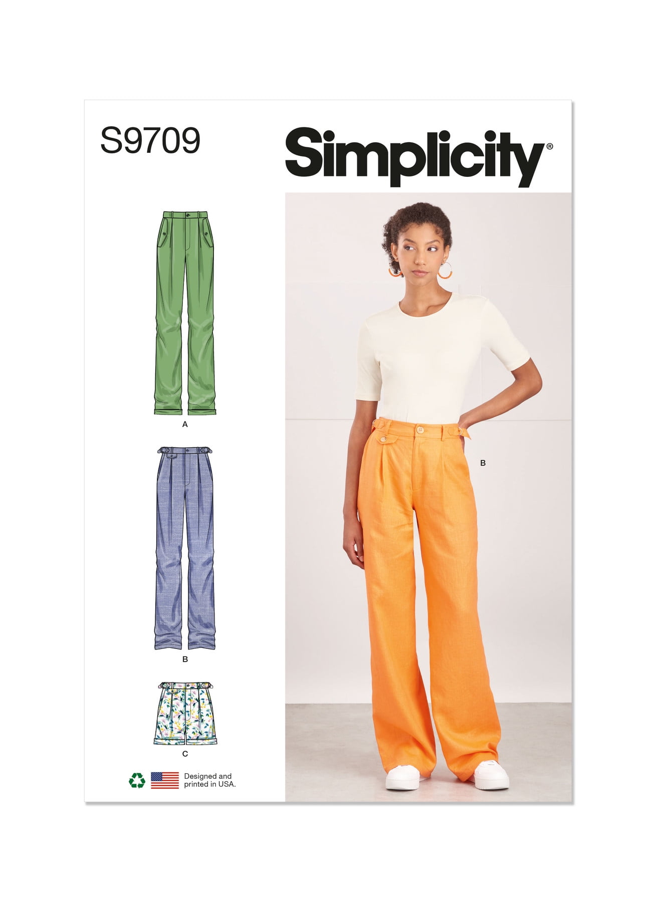 Simplicity Sewing Pattern S9709 - Misses' Pants and Shorts, Size: H5 (6-8-10-12-14)