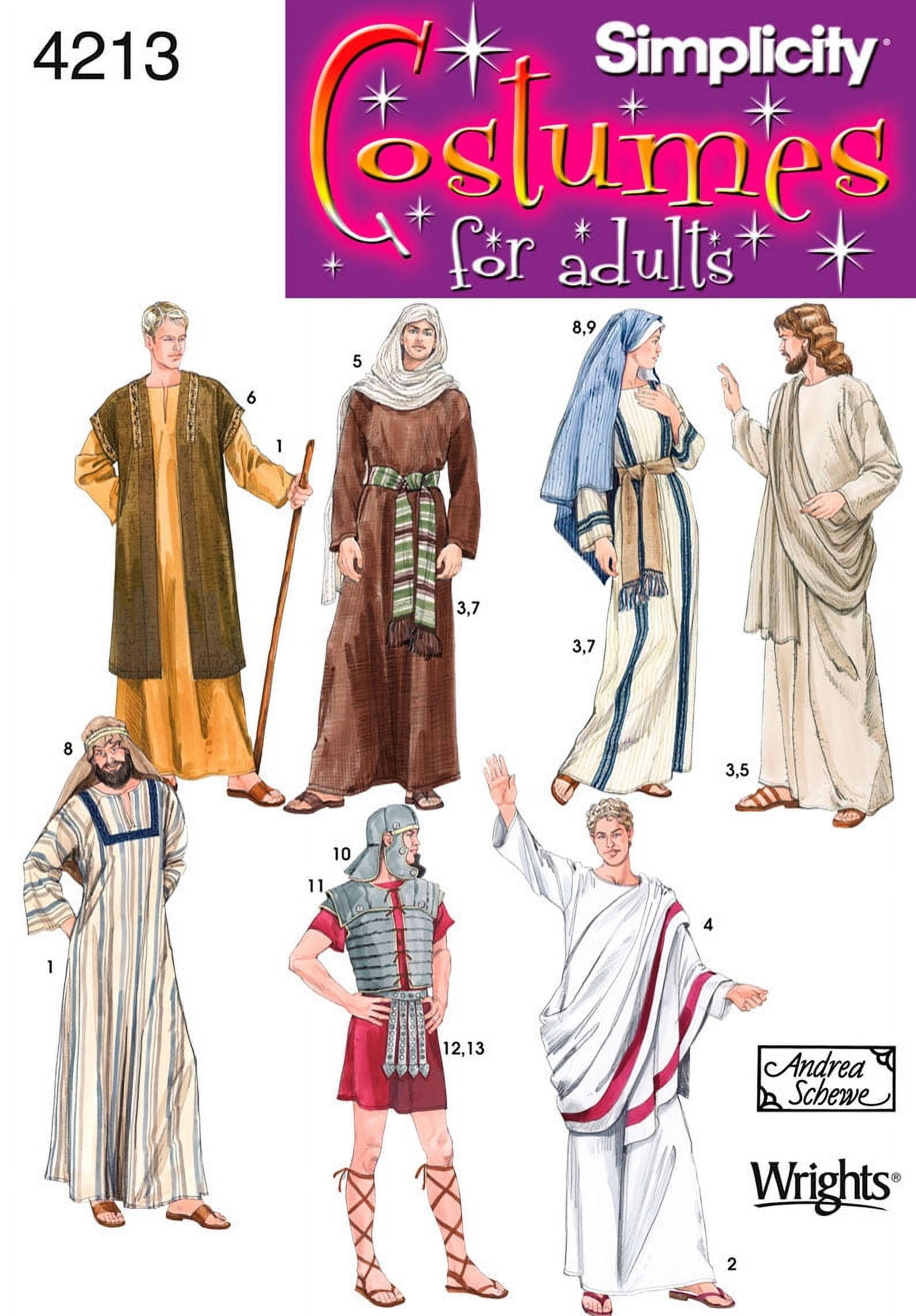 Simplicity Sewing Pattern Toga and Ancient Costumes, Adult XS-XL 