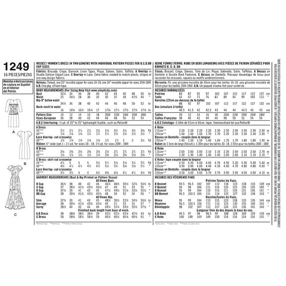 Simplicity Size 10-18 Special Occasion Dress Pattern, 1 Each