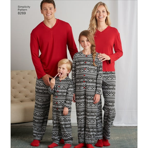 Simplicity Size XS-XL Unisex Sleepwear Pattern, 1 Each
