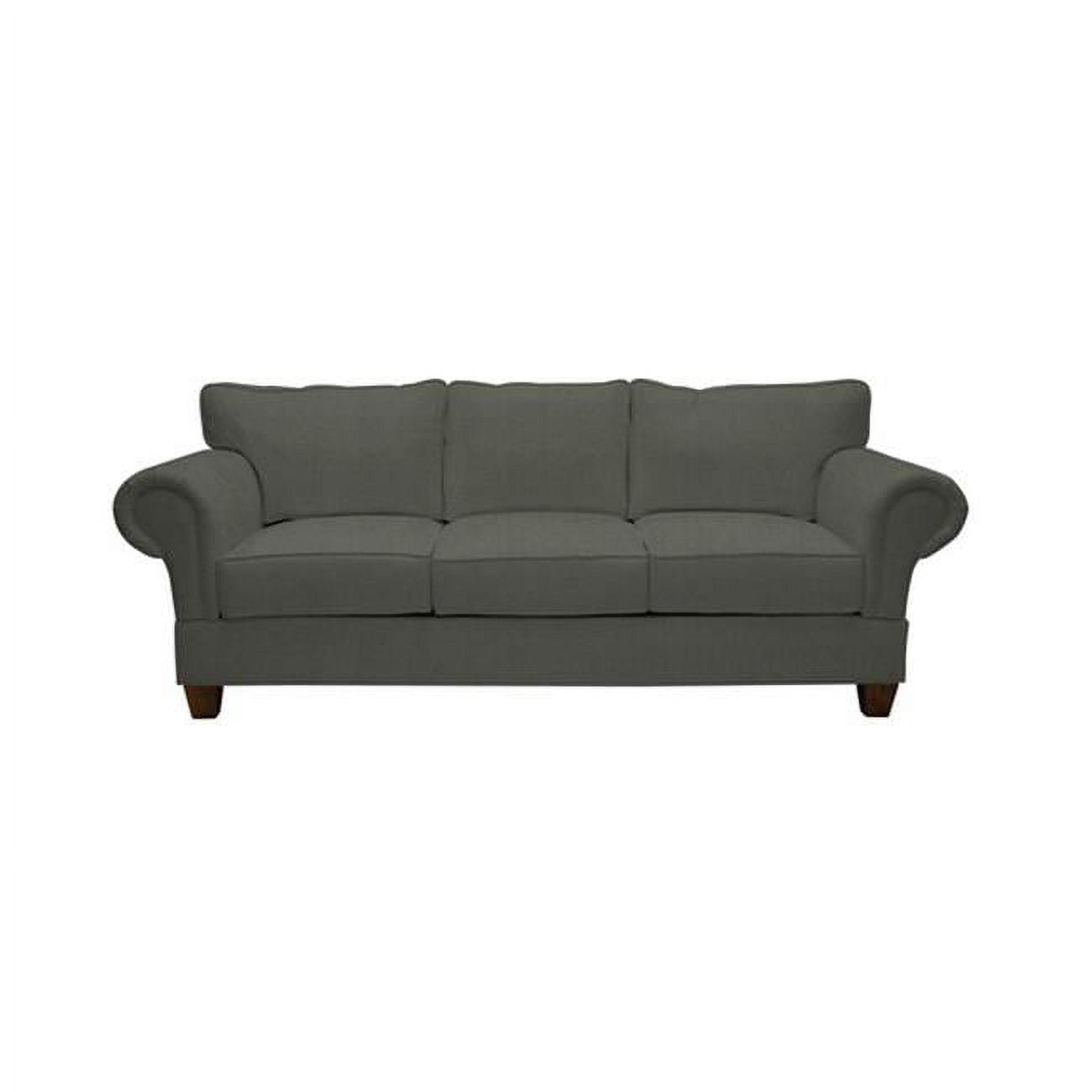 Simplicity Sofa Ashton Solid Oak Quick Assembly Full Size Sofa, Slate 35 x 88 x 34 inch