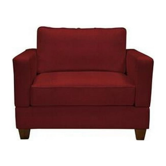Simplicity Sofa Brandon Solid Oak Quick Assembly Chair And A Half Upholstery, Lava - 35 x 43 x 34 in.