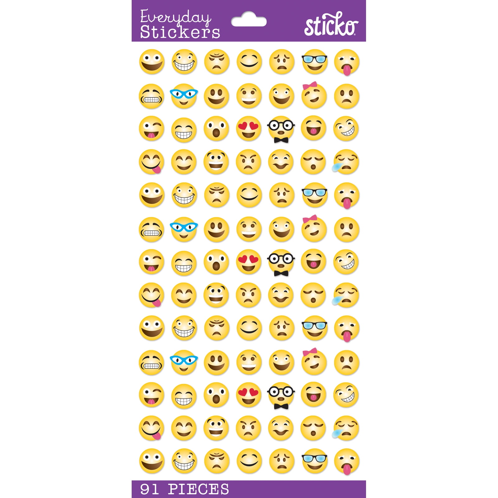 Simplicity Solid Everyday Classic Multicolor Smiley Emojis Paper