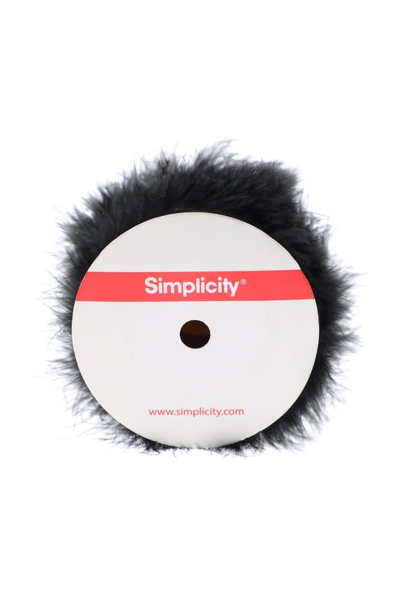 Trim, Black 1 1/2 inch Feather Boa Trim Great for Apparel, Home Decorating, and Crafts, 2 Yards, 1 Each