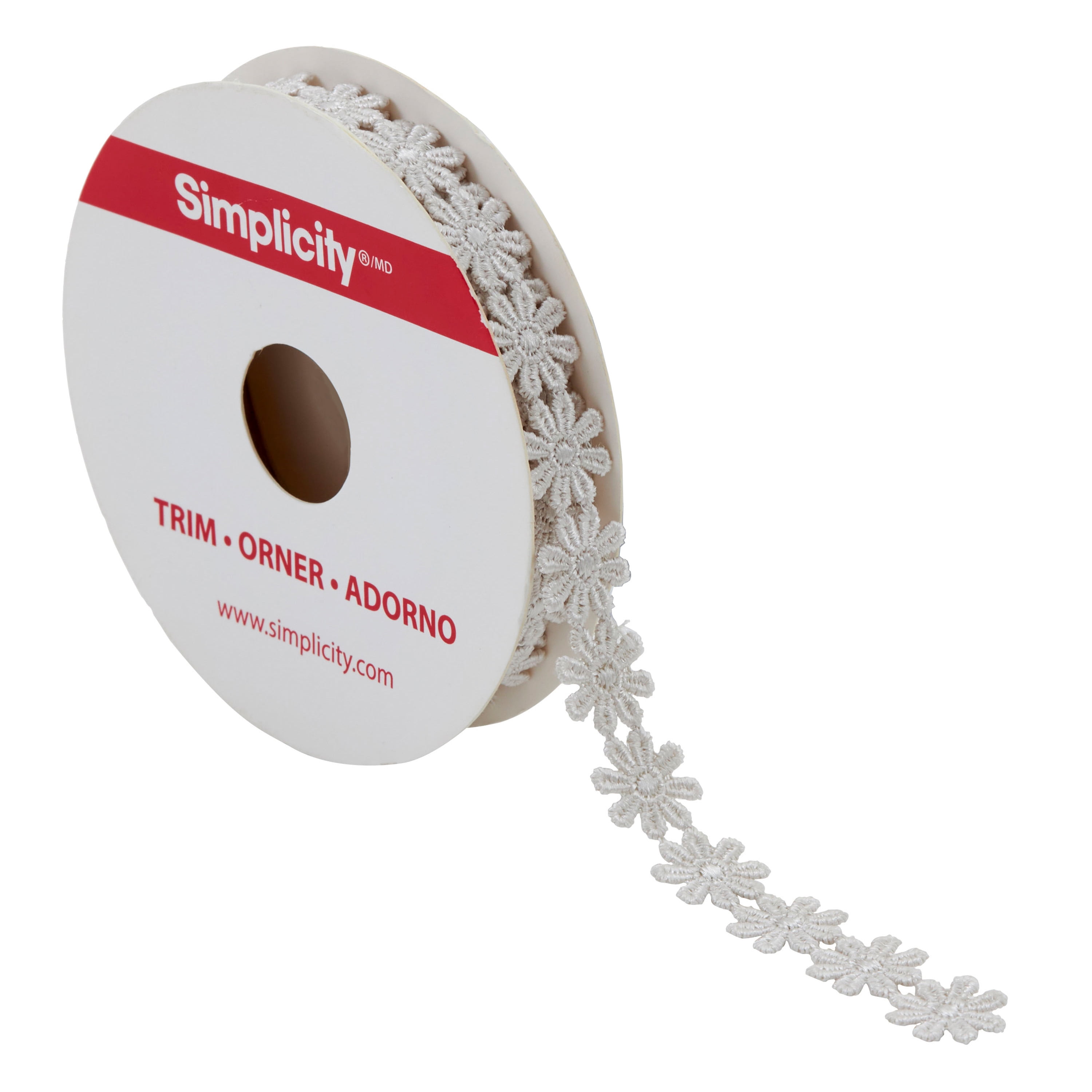 Simplicity Trim, Candlelight 1/2 inch Daisy Garland Trim Great for Apparel, Home Decorating, and Crafts, 2 Yards, 1 Each