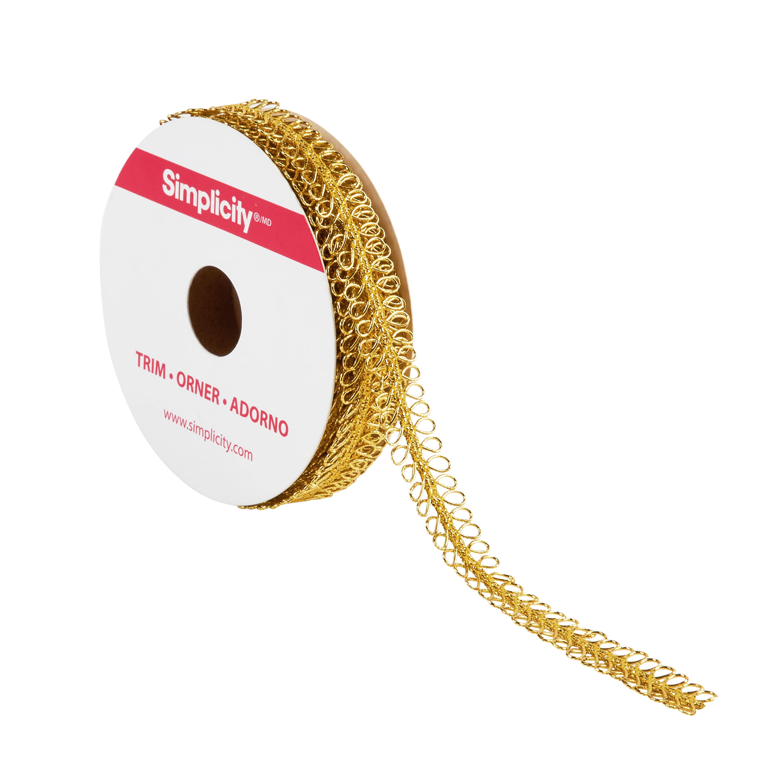 Simplicity Trim, Gold 3/4 inch Metallic Wavy Gimp Trim Great