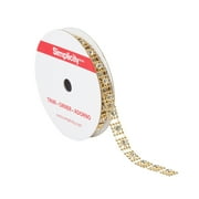 Simplicity Trim, Gold 3/8 inch 1 Yard Square Beaded with Gem Trim