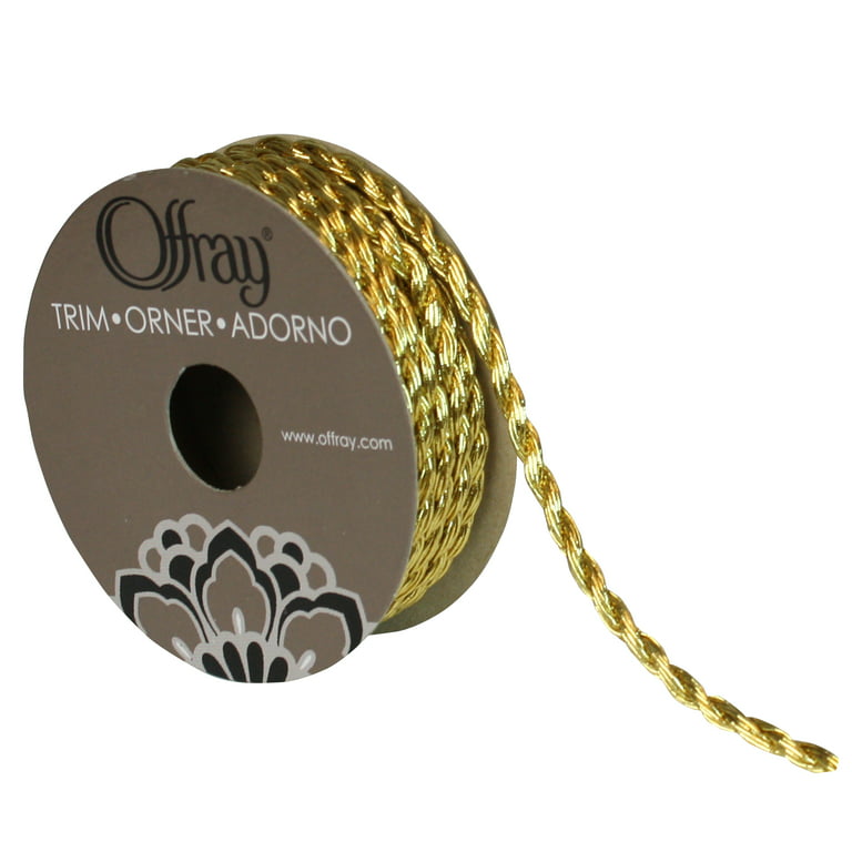 Simplicity Trim, Gold 5 mm 2 Ply Twisted Metallic Cord Trim Great for  Apparel, Home Decorating, and Crafts, 3 Yards, 1 Each