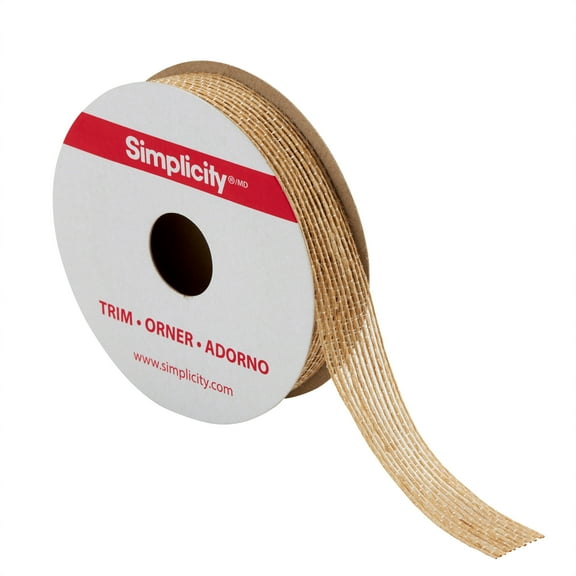 Simplicity Trim, Natural 5/8 inch X 3 Yards Jute Stripe Trim