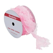 Simplicity Trim, Pink 1 5/8 inch Sheer Pleated Fringe Trim Great for Apparel, Home Decorating, and Crafts, 3 Yards, 1 Each
