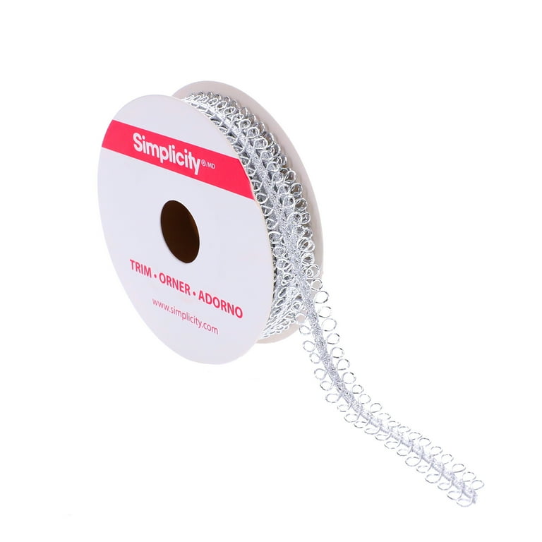 Simplicity Trim, Silver 1/2 inch Double Loop Gimp Trim Great