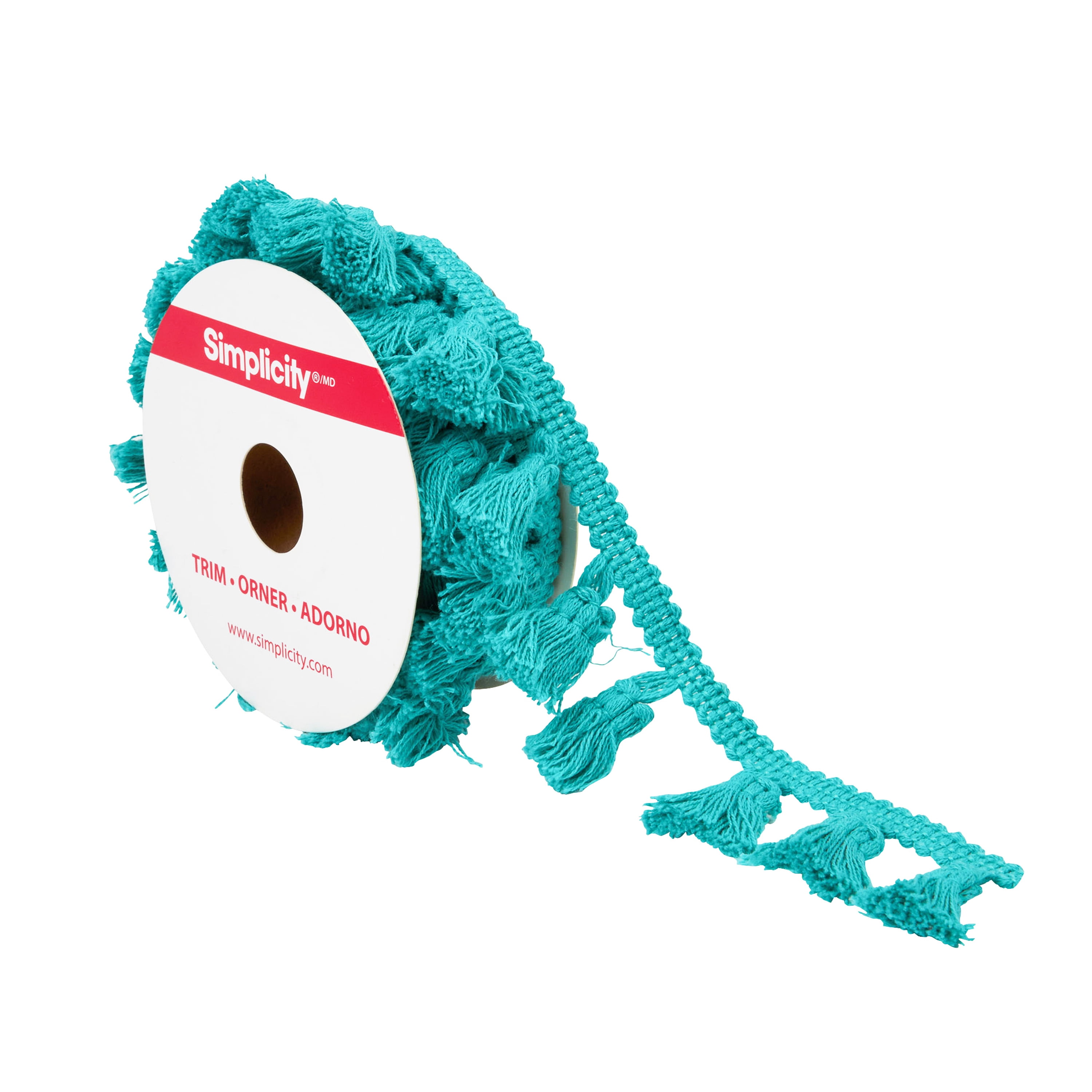 Simplicity Trim, Teal 1 1/4 inch Mini Tassel Fringe Trim Great for