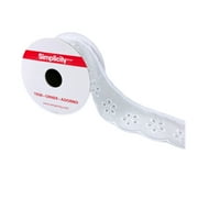 Simplicity Trim, White 1 3/4 inch Daisy Eyelet Trim Great for Apparel, Home Decorating, and Crafts, 1 Yard, 1 Each