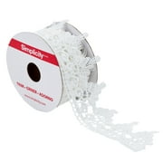 Simplicity Trim, White 1 7/8 inch Pointed Lace Trim Great for Apparel, Home Decorating, and Crafts, 3 Yards, 1 Each