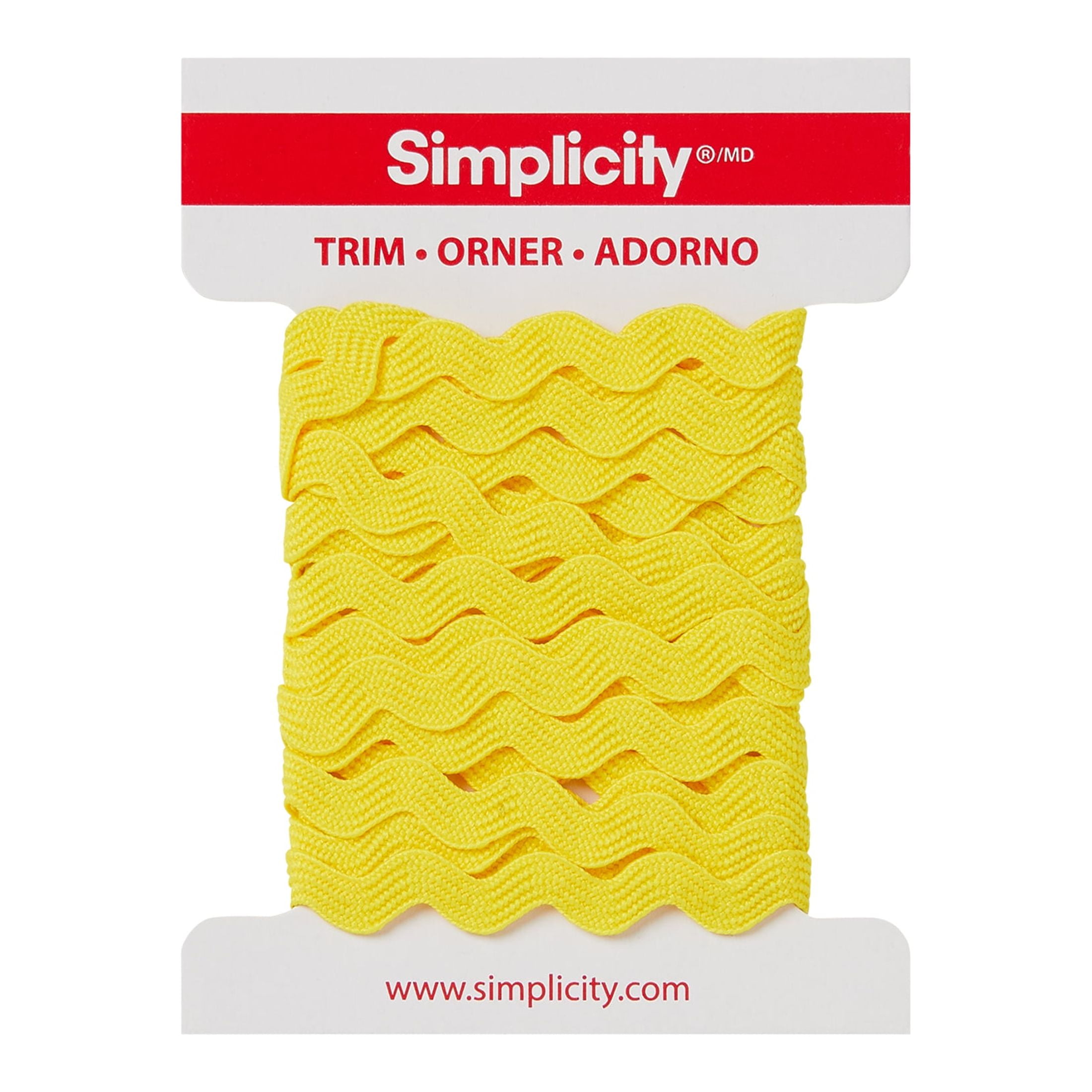 Simplicity Trim, Yellow 1/4 inch Ric Rac Trim Great for Apparel, Home