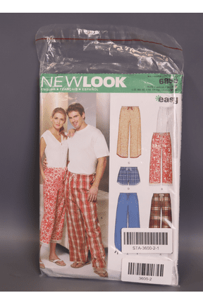 Simplicity U06859A New Look Sewing Misses' and Mens' Pajama Pants and Shorts Sewing Pattern Kit, Code 6859, Sizes XS-XL