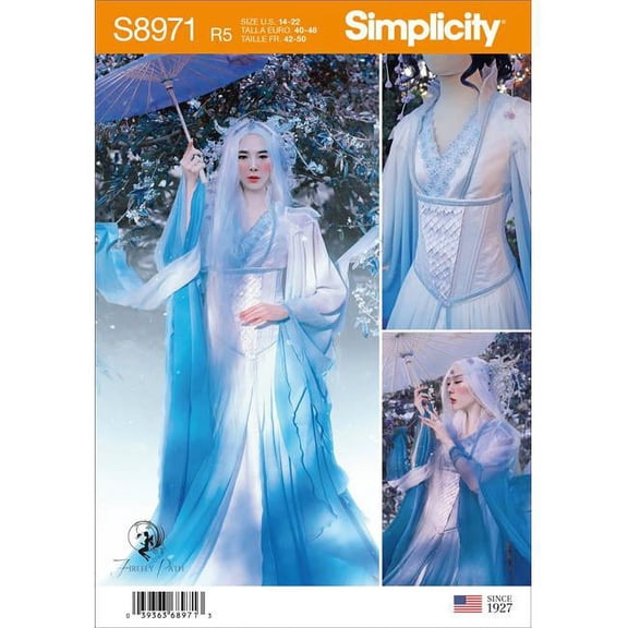 Simplicity US8971R5 Cloud Dragon Dress Gown Corset Coat Cosplay Costume, Size R5