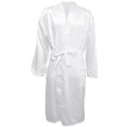 thumbnail image 1 of Simplicity Unisex Long Satin Kimono White Robe Sleepwear, 1 of 3
