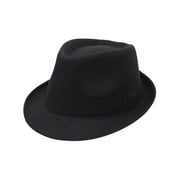 Simplicity Unisex Timelessly Classic Manhattan Fedora Hat, Black