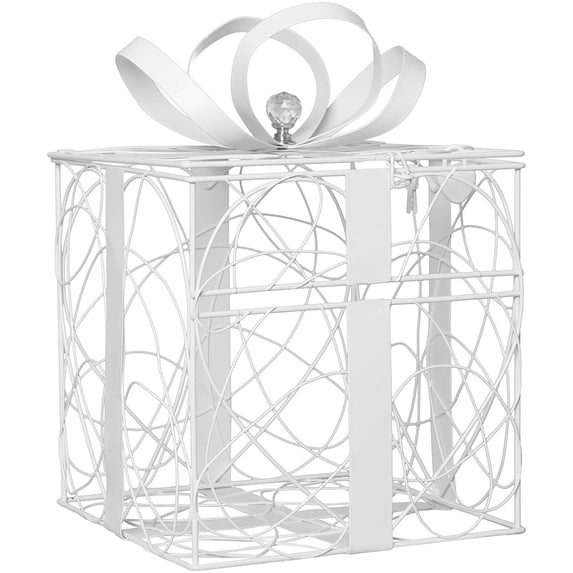 Simplicity White Metal Reception Card Box