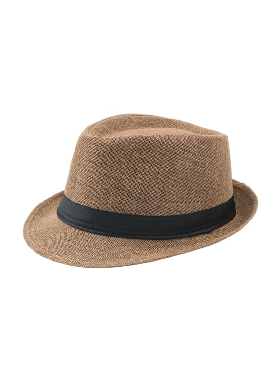 Simplicity Wide Brim Fedora Hats for Men Women Unisex Mens Womens Timelessly Classic Manhattan Structured Gangster Trilby Fedora Hat