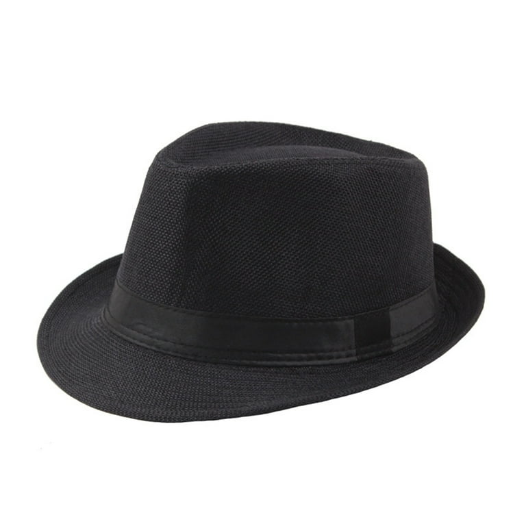 mightlink Wide Brim Fedora Hat, Unisex, Solid Color, Comfortable - Main Image