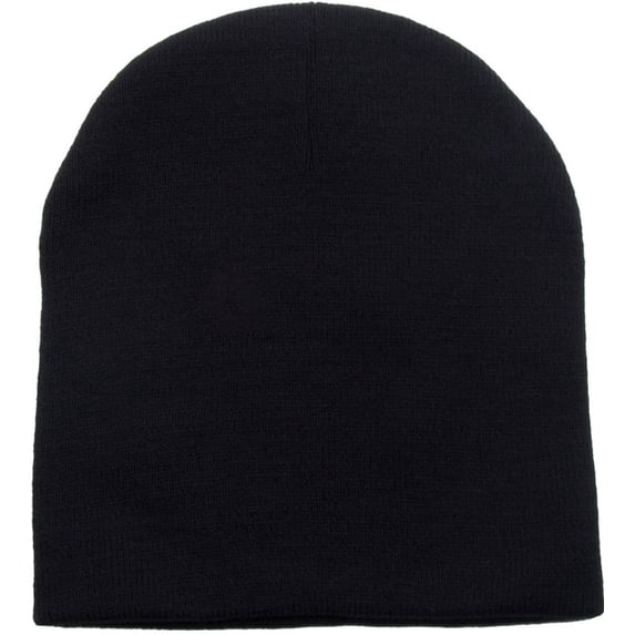 Simplicity Women / Men Short Knit Beanie Hat Ski Running Skull Cap, Black