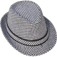 thumbnail image 1 of Simplicity Women & Men's Houndstooth Wool Trilby Hat Black/White, 1 of 4