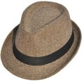 thumbnail image 1 of Simplicity Women/ Men's Structured Wool Felt Blend Fedora Hat, Brown/Tan, 1 of 4
