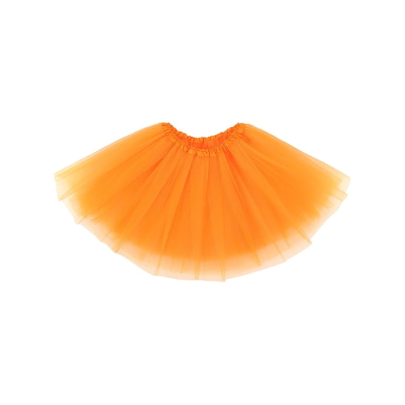 Simplicity Women's Classic Elastic, 3-Layered Tulle Tutu Skirt, Orange