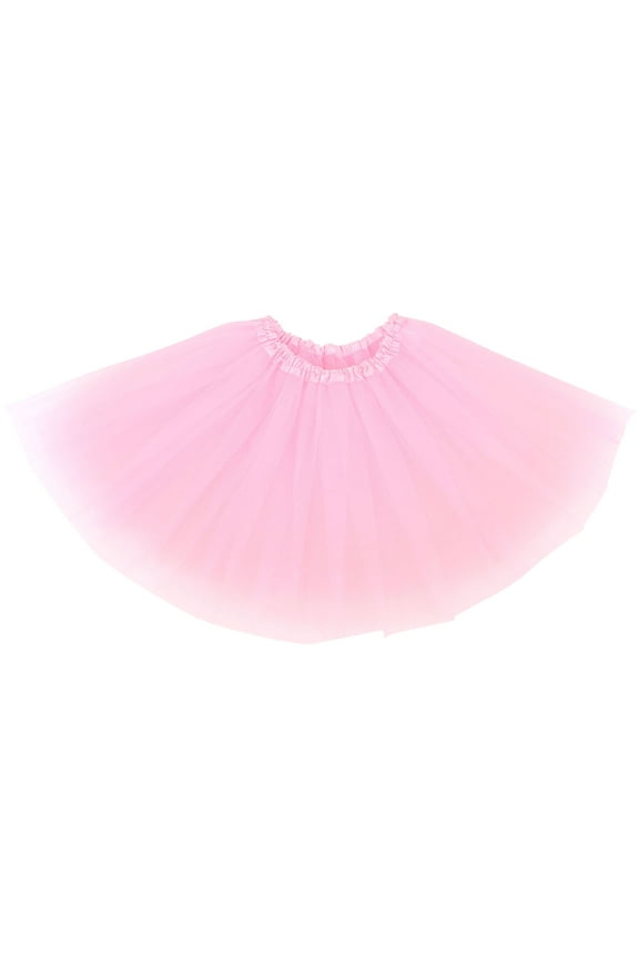 Women's Classic Elastic, 3-Layered Tulle Tutu Skirt, Pink