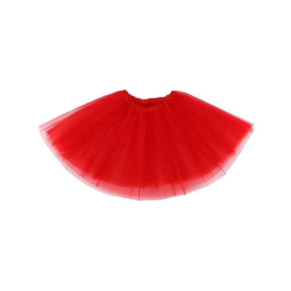Simplicity Women's Classic Elastic, 3-Layered Tulle Tutu Skirt, Red