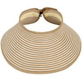 thumbnail image 1 of Simplicity Women's Roll Up Wide Brim Straw Sun Visor Striped_Beige/White, 1 of 5
