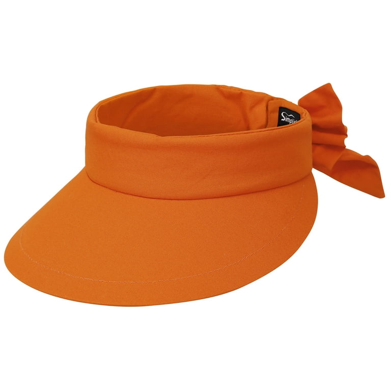 Simplicity Women's SPF 50+ UV Protection Wide Brim Beach Sun Visor  Hat,Orange